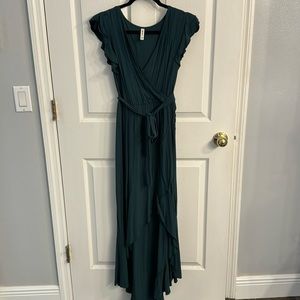 Small green wrap dress